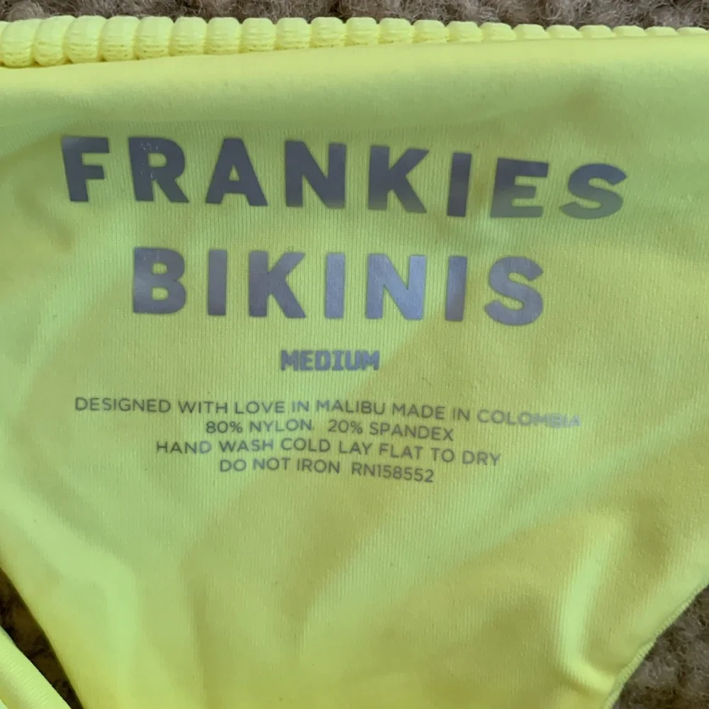 FRANKIES Neon Yellow Bikini Bottoms Size M